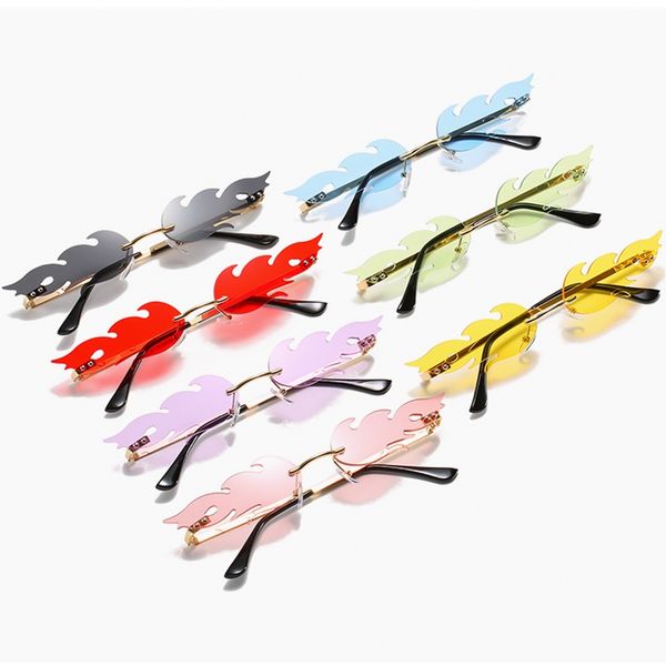 sunglasses 2021 fashion fire flame women men brand design rimless wave eyewear luxury trending narrow sun glasses streetwear, White;black
sunglasses 2021 fashion fire flame women men brand design rimless wave eyewear luxury trending narrow sun glasses streetwear, White;black