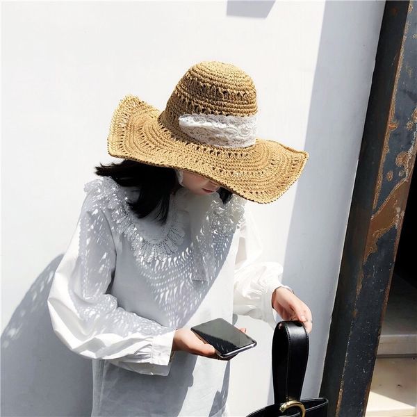 wide brim hats sun for women with large beach traveling foldable straw summer 56-58cm, Blue;gray
wide brim hats sun for women with large beach traveling foldable straw summer 56-58cm, Blue;gray