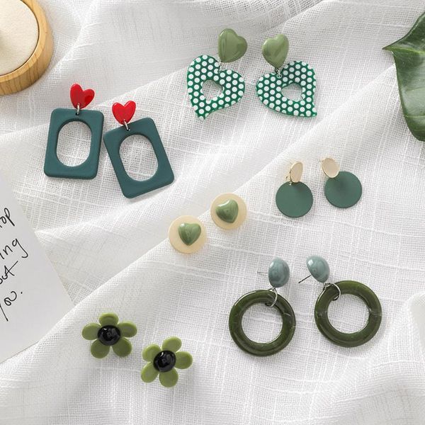 simple girl earrings cute green mori heart flowers geometry drop earrings for women fashion jewelry accessories wholesale, Silver
simple girl earrings cute green mori heart flowers geometry drop earrings for women fashion jewelry accessories wholesale, Silver