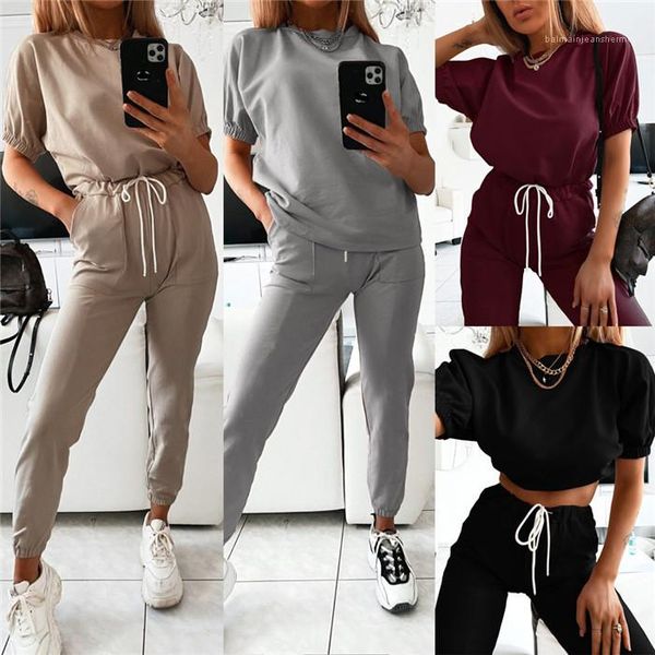short sleeve t shirts casual ladies harem pants fashion women outfit sets puff sleeve womens 2 piece set solid color summer, White
short sleeve t shirts casual ladies harem pants fashion women outfit sets puff sleeve womens 2 piece set solid color summer, White