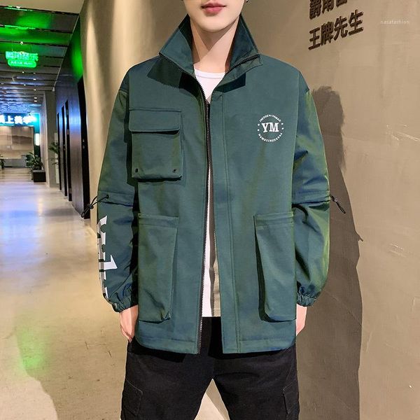 cargo coats spring autumn stand neck men jackets casual loose youth long sleeve outerwear mens letter pocket, Black;brown
cargo coats spring autumn stand neck men jackets casual loose youth long sleeve outerwear mens letter pocket, Black;brown