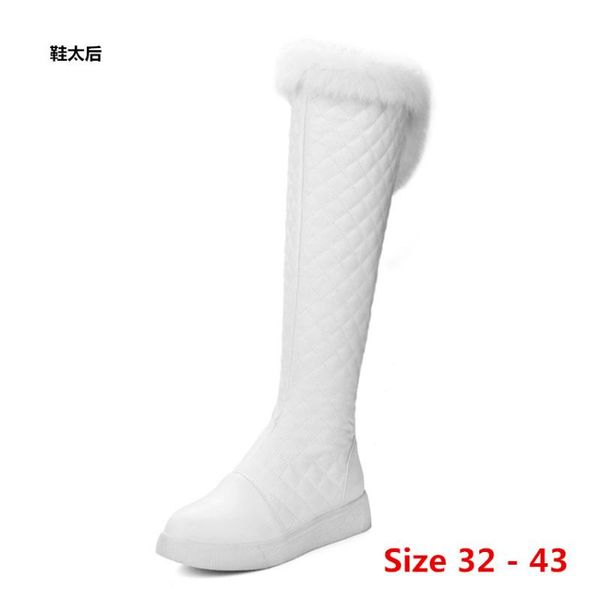 faux fur women knee high boots winter flat with woman long snow boots women shoes small big size 32 - 43, Black
faux fur women knee high boots winter flat with woman long snow boots women shoes small big size 32 - 43, Black
