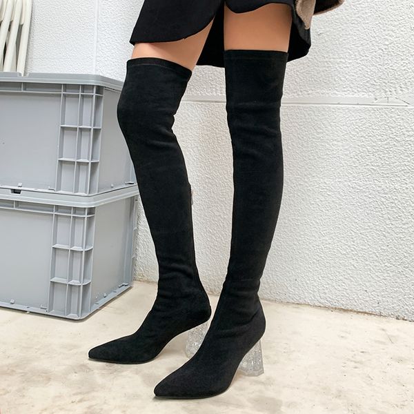 new over the knee woman boots fashion handmade round toe high heel boots solid elegant party shoes, Black
new over the knee woman boots fashion handmade round toe high heel boots solid elegant party shoes, Black