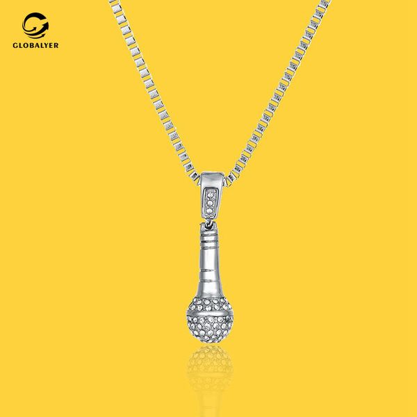 china has hip hop microphone titanium crystal pendant europe and america popular men's microphone titanium steel necklace 354, Silver
china has hip hop microphone titanium crystal pendant europe and america popular men's microphone titanium steel necklace 354, Silver