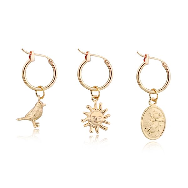dangle & chandelier 1pair cute mini sun angel bird hoop earrings for women girl personality animals gold color round circle jewelry e313, Silver
dangle & chandelier 1pair cute mini sun angel bird hoop earrings for women girl personality animals gold color round circle jewelry e313, Silver