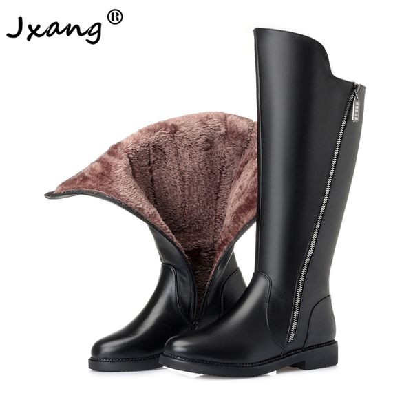 jxang women winter snow boots genuine leather high-heeled girl long wool lady new fashion shoes boots high quality, Black
jxang women winter snow boots genuine leather high-heeled girl long wool lady new fashion shoes boots high quality, Black