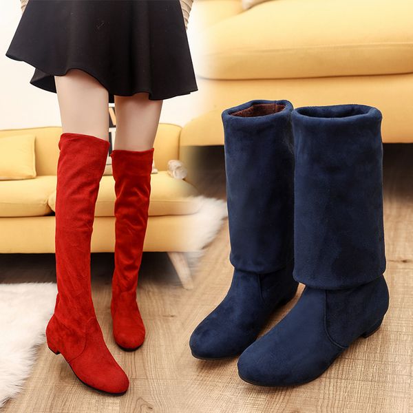 new women's winter long boots rome style round head female high heels boots wild suede non-slip over the knee long, Black
new women's winter long boots rome style round head female high heels boots wild suede non-slip over the knee long, Black
