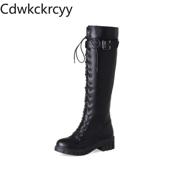 winter the new fashion round head thick heel high tube boots lace handsome plus velvet keep warm high heel women boots, Black
winter the new fashion round head thick heel high tube boots lace handsome plus velvet keep warm high heel women boots, Black