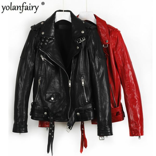 women's leather & faux genuine coat 100% real sheepskin women jacket spring and autumn style of moto&biker slim pluse sized 16-03 pwx41, Black
women's leather & faux genuine coat 100% real sheepskin women jacket spring and autumn style of moto&biker slim pluse sized 16-03 pwx41, Black