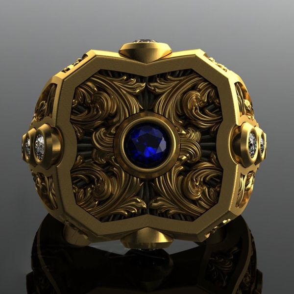 wedding rings vintage gold pattern domineering men's ring blue round crystal punk rock for women hip hop jewelry anniversary gifts, Slivery;golden
wedding rings vintage gold pattern domineering men's ring blue round crystal punk rock for women hip hop jewelry anniversary gifts, Slivery;golden