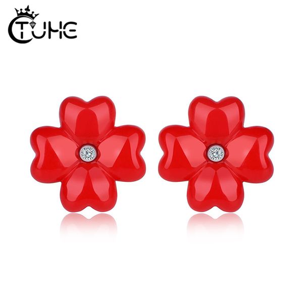 red spray paint flower stud earrings for women stainless steel ceramic material cute sweet jewelry korean earring plant earring, Golden;silver
red spray paint flower stud earrings for women stainless steel ceramic material cute sweet jewelry korean earring plant earring, Golden;silver
