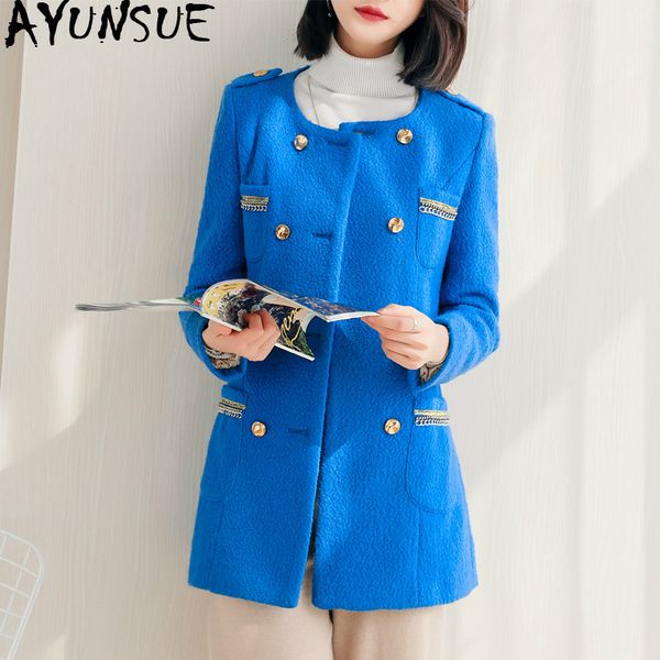ayunsue 2020 wool coat female long jacket blue elegant coats and jackets women autumn winter overcoat casaco feminino 521 kj2386, Black
ayunsue 2020 wool coat female long jacket blue elegant coats and jackets women autumn winter overcoat casaco feminino 521 kj2386, Black