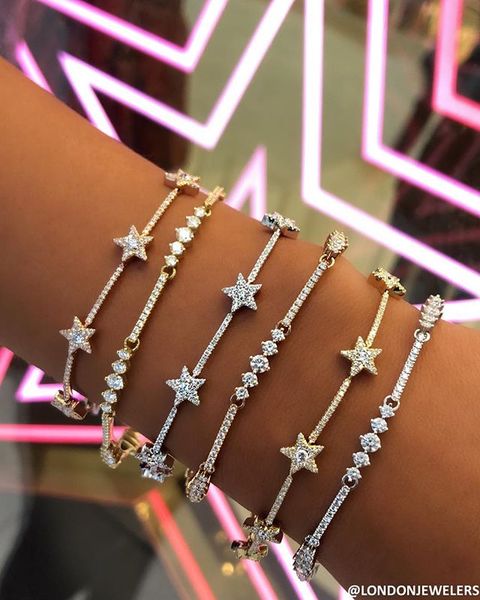 new arrived delicate star chain charm bracelets paved tiny sparking shiny cz stone for women simple jewelry party wedding gifts, Black
new arrived delicate star chain charm bracelets paved tiny sparking shiny cz stone for women simple jewelry party wedding gifts, Black