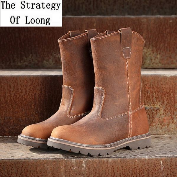 boots spring autumn retro genuine leather mid-calf men slip-on male real work safety shoes motorcycle half boot 20210510, Black
boots spring autumn retro genuine leather mid-calf men slip-on male real work safety shoes motorcycle half boot 20210510, Black