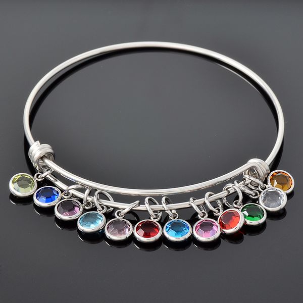 diy birthstones charm bangles stainless steel 50mm,55mm,60mm adjustable expandable wire bangle bracelet for women/girl/children, Black
diy birthstones charm bangles stainless steel 50mm,55mm,60mm adjustable expandable wire bangle bracelet for women/girl/children, Black