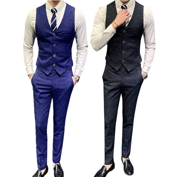 autumn mens two-piece set (vest + pants) large size men vests and trousers blue black 5xl wedding party dress suit, Black;white
autumn mens two-piece set (vest + pants) large size men vests and trousers blue black 5xl wedding party dress suit, Black;white