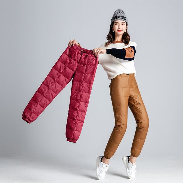 winter 2020 new ski down pants for women wearing high waist white duck down thickened warm elastic women's pants, Black;white
winter 2020 new ski down pants for women wearing high waist white duck down thickened warm elastic women's pants, Black;white