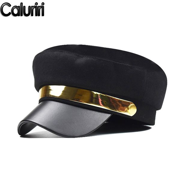 stingy brim hats caluriri fashionable beret female autumn winter cap golden metal octagon british retro painter, Blue;gray
stingy brim hats caluriri fashionable beret female autumn winter cap golden metal octagon british retro painter, Blue;gray