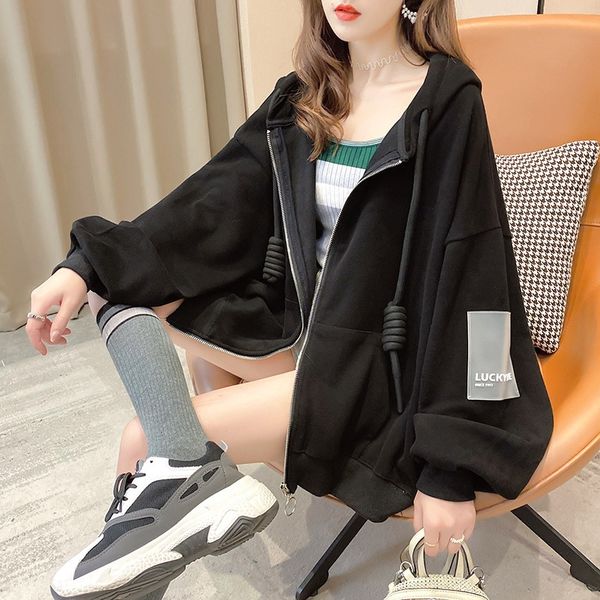 autumn korean style women's spring and autumn tide coat sweater t-shirt sweater new thin hooded coat patch long sleeve t-shirt large si, Black
autumn korean style women's spring and autumn tide coat sweater t-shirt sweater new thin hooded coat patch long sleeve t-shirt large si, Black