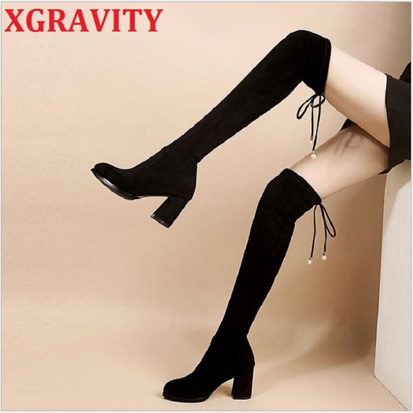 boots xgravity fashion over the knee elegant high heel shoes autumn ladies stretch fabric s023, Black
boots xgravity fashion over the knee elegant high heel shoes autumn ladies stretch fabric s023, Black