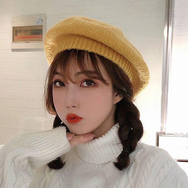 k96 women's soft wool beret cap fashion retro hats knitted woolen hat female autumn and winter student painter warm caps, Blue;gray
k96 women's soft wool beret cap fashion retro hats knitted woolen hat female autumn and winter student painter warm caps, Blue;gray