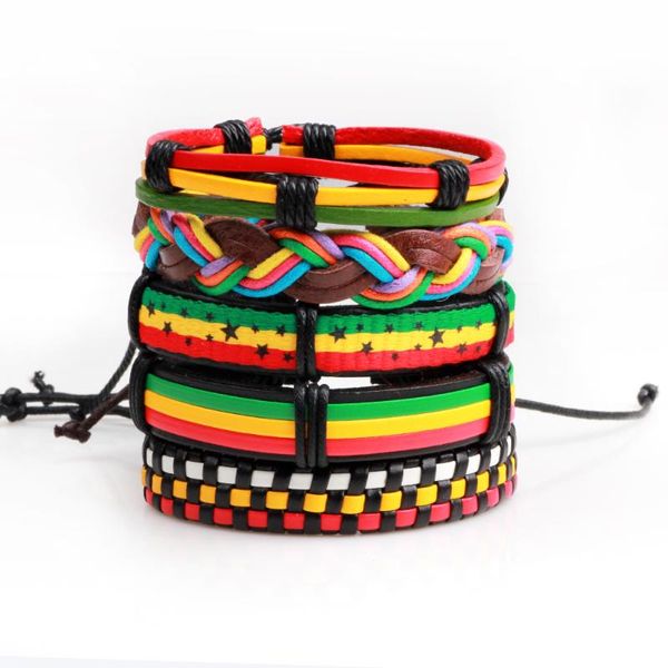 5pcs/set handmade braided genuine leather pu rope punk vintage bohemia style women casual bracelets men gift jewelry, Golden;silver
5pcs/set handmade braided genuine leather pu rope punk vintage bohemia style women casual bracelets men gift jewelry, Golden;silver