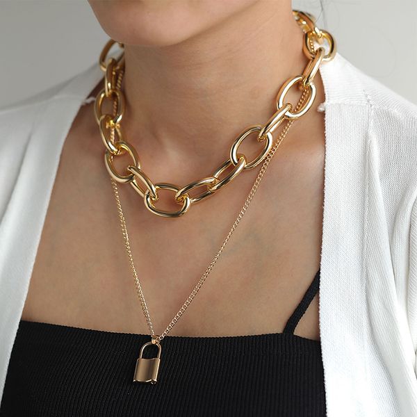 ifmia pendant necklace rock choker lock necklace multi layer chain on the neck with lock punk jewelry mujer for women gifts boho, Silver
ifmia pendant necklace rock choker lock necklace multi layer chain on the neck with lock punk jewelry mujer for women gifts boho, Silver