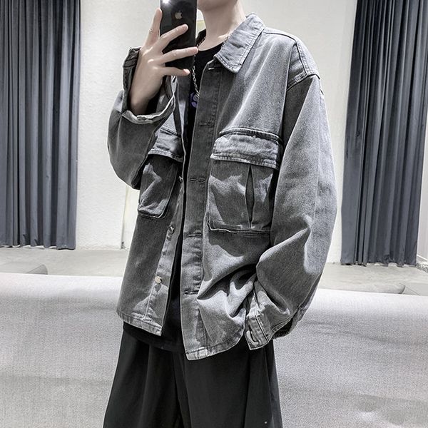 men's jackets denim jacket fashion solid color casual retro pocket jacketwear menwear streetwear loose hip-hop bomber men, Black;brown
men's jackets denim jacket fashion solid color casual retro pocket jacketwear menwear streetwear loose hip-hop bomber men, Black;brown