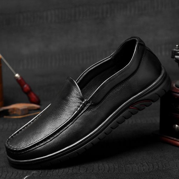brand genuine leather loafers outdoor fashion mens driving shoes casual slip-on flat moccasins male boat shoes, Black 
brand genuine leather loafers outdoor fashion mens driving shoes casual slip-on flat moccasins male boat shoes, Black