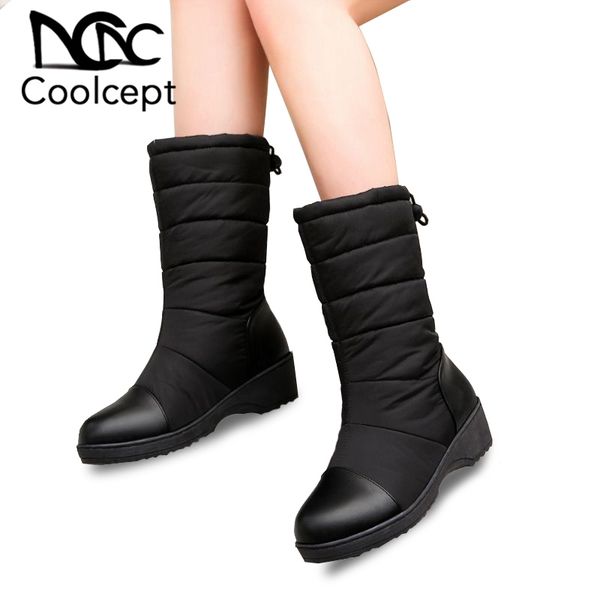 coolcept size 35-44 mid calf boots women new winter warm fur down shoes women casual flats cotton footwear add plush snow boots, Black
coolcept size 35-44 mid calf boots women new winter warm fur down shoes women casual flats cotton footwear add plush snow boots, Black