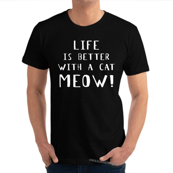 life is better with a cat meow party latest comfortable shirt o-neck april fool day 100% cotton t-shirts for men
life is better with a cat meow party latest comfortable shirt o-neck april fool day 100% cotton t-shirts for men