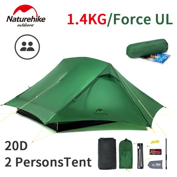 naturehike ultralight outdoor force ul2 person tent 1.4kg big sgpace eaves tent 20d nylon camping waterproof with mat
naturehike ultralight outdoor force ul2 person tent 1.4kg big sgpace eaves tent 20d nylon camping waterproof with mat