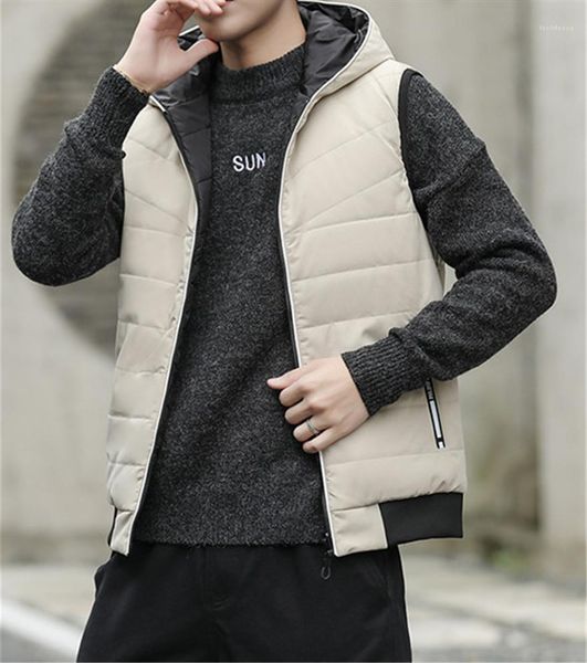 sleeveless vests designer solid color loose thick winter autumn mens coats men vest fake two face hooded, Black;white
sleeveless vests designer solid color loose thick winter autumn mens coats men vest fake two face hooded, Black;white