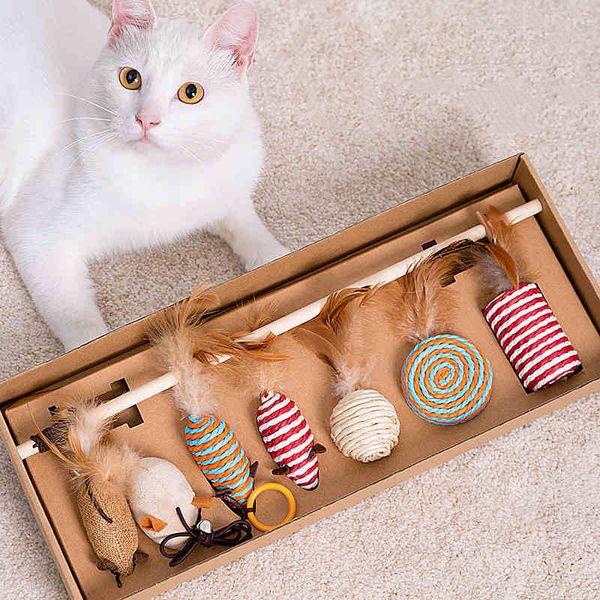 7pcs/set pet cat toys feather linen wand cat catcher teaser stick interactive toys wood rod mouse toy
7pcs/set pet cat toys feather linen wand cat catcher teaser stick interactive toys wood rod mouse toy