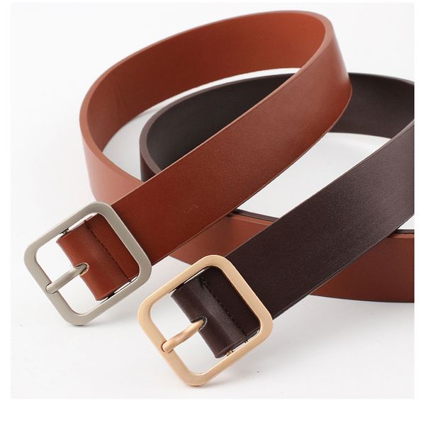 women belts silver golden square buckle pu leather strap jeans trousers casual black ladie female 110cm waistband, Black;brown
women belts silver golden square buckle pu leather strap jeans trousers casual black ladie female 110cm waistband, Black;brown