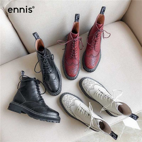 ennis 2020 brand ankle boots women brogue shoes lace up genuine leather platform boots fashion autumn winter a9365, Black
ennis 2020 brand ankle boots women brogue shoes lace up genuine leather platform boots fashion autumn winter a9365, Black