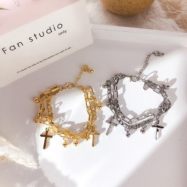 punk metal cross pendant bracelets & bangles fashion double layer chain gold silver color statement charm bracelet for women, Black
punk metal cross pendant bracelets & bangles fashion double layer chain gold silver color statement charm bracelet for women, Black