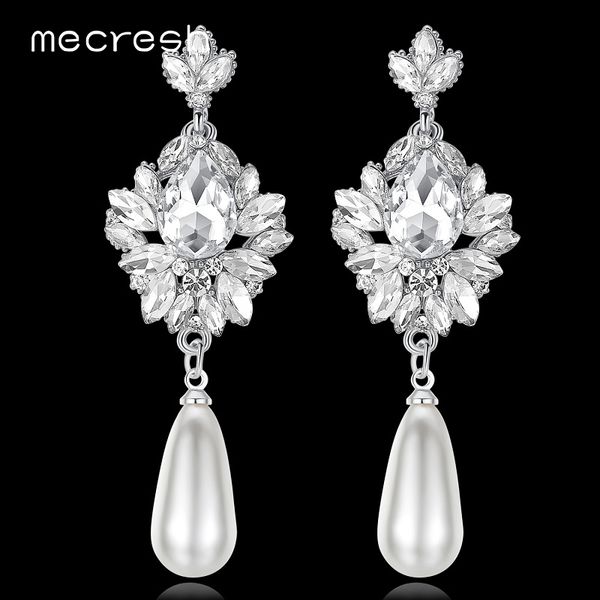 mecresh elegant simulated pearl bridal drop earrings for women flower crystal hanging brincos 2020 wedding jewelry meh1022, Silver
mecresh elegant simulated pearl bridal drop earrings for women flower crystal hanging brincos 2020 wedding jewelry meh1022, Silver