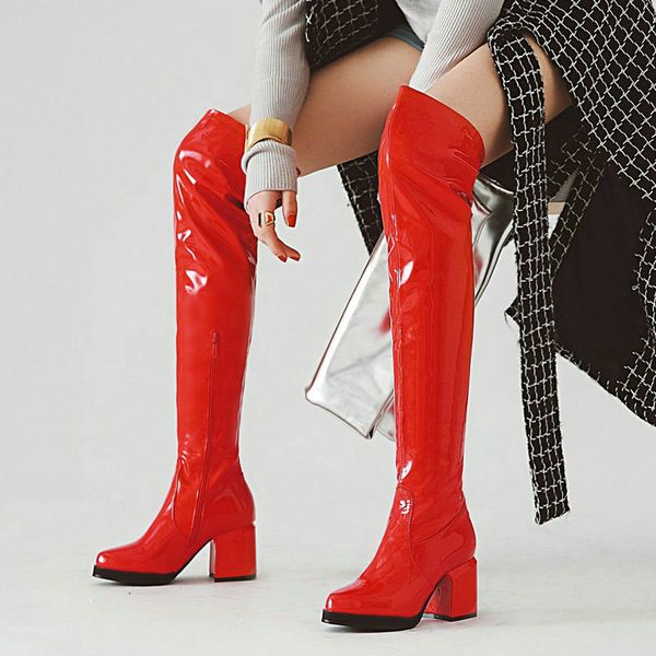 red gold silver black patent leather boots women winter knee high boots ladies fashion thick heel round toe long bootsmultifunction
red gold silver black patent leather boots women winter knee high boots ladies fashion thick heel round toe long bootsmultifunction