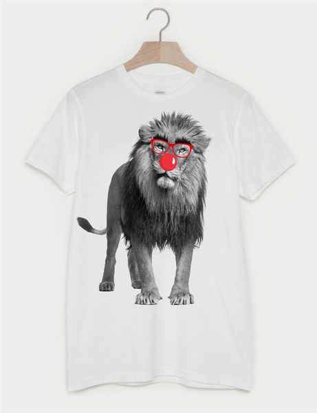 comico in risalto giornata del naso rosso leone stampa alla moda m xl 2xl 11xl tee shirt