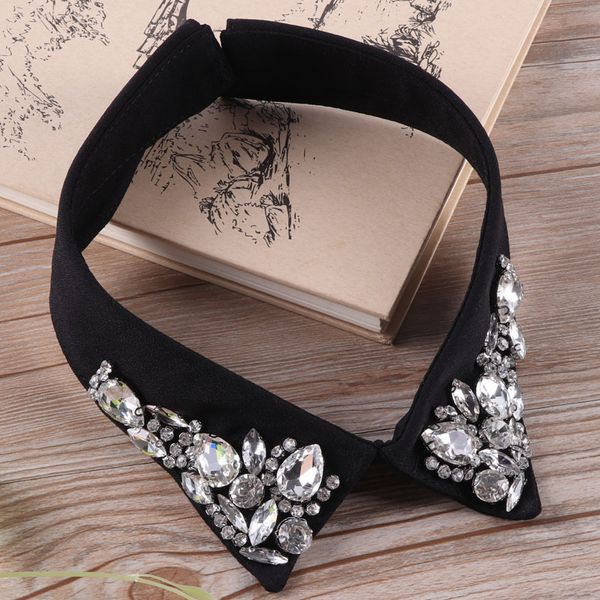 2020 women neckwear tie chiffon cotton neckline fake collar rhinestone flower detachable false collar removable lapel blouse top, Black;gray
2020 women neckwear tie chiffon cotton neckline fake collar rhinestone flower detachable false collar removable lapel blouse top, Black;gray