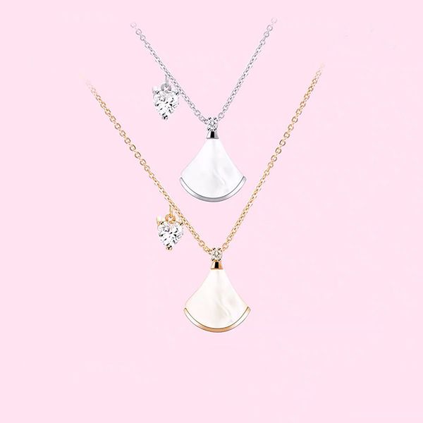 pjx dress shell necklace fanshaped alloy heart animal rhinestone crystal simple style jewelry birthday present for women, Silver
pjx dress shell necklace fanshaped alloy heart animal rhinestone crystal simple style jewelry birthday present for women, Silver