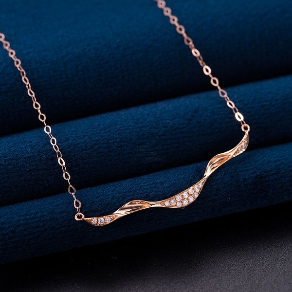 aazuo 18k rose gold real diamonds personality waveline pendent necklace gifted for women wedding link chain au750, Silver
aazuo 18k rose gold real diamonds personality waveline pendent necklace gifted for women wedding link chain au750, Silver