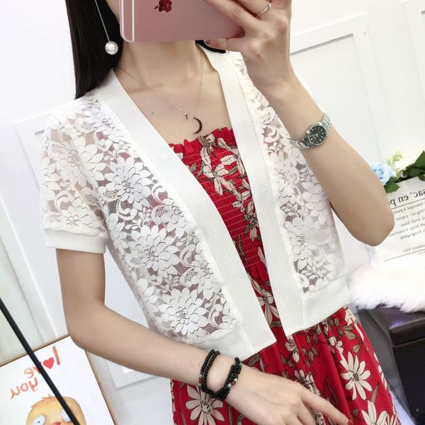 big size 5xl spring summer jacket crochet lace coat women slim mini coat hollow out half sleeve maga women sunproof for vestidos, Black;brown
big size 5xl spring summer jacket crochet lace coat women slim mini coat hollow out half sleeve maga women sunproof for vestidos, Black;brown