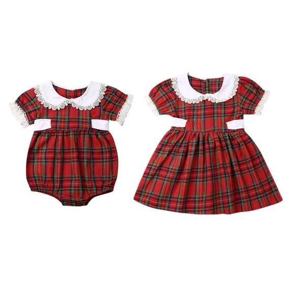 family matching outfits christmas kids baby girls clothes sister plaid romper dress, Blue
family matching outfits christmas kids baby girls clothes sister plaid romper dress, Blue