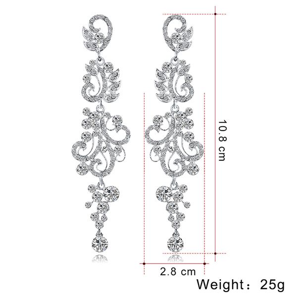 dangle & chandelier 1 pair crystal flowers drop earrings for women wedding bridal earring jewelry gift b88, Silver
dangle & chandelier 1 pair crystal flowers drop earrings for women wedding bridal earring jewelry gift b88, Silver