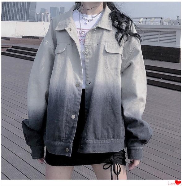 fashionable new autumn and winter basic printing tide tie-dye gradient denim jacket, Black;brown
fashionable new autumn and winter basic printing tide tie-dye gradient denim jacket, Black;brown