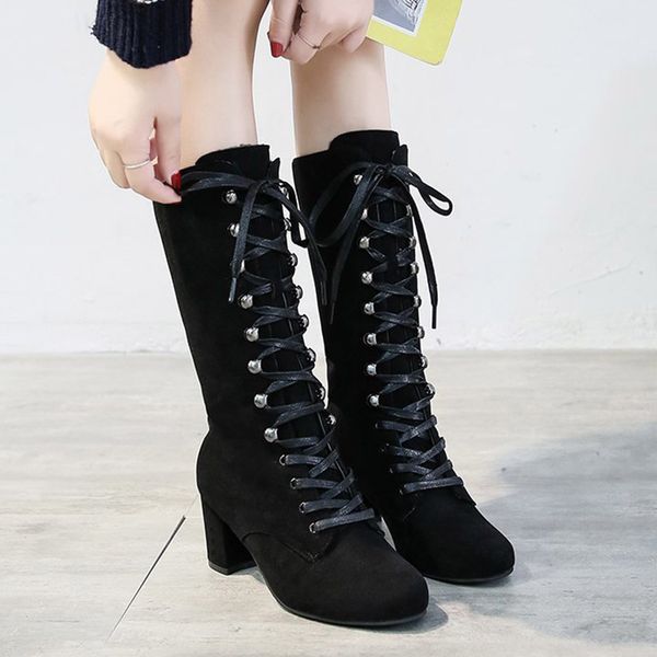 boots plus size gladiator women mid-calf boot lace up booties high heels faux suede botas mujer 2021 winter snow black 8364c
boots plus size gladiator women mid-calf boot lace up booties high heels faux suede botas mujer 2021 winter snow black 8364c