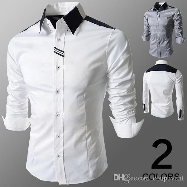male shirt turn down collar drss shirt mens solid dress shirts autumn spring, White;black
male shirt turn down collar drss shirt mens solid dress shirts autumn spring, White;black