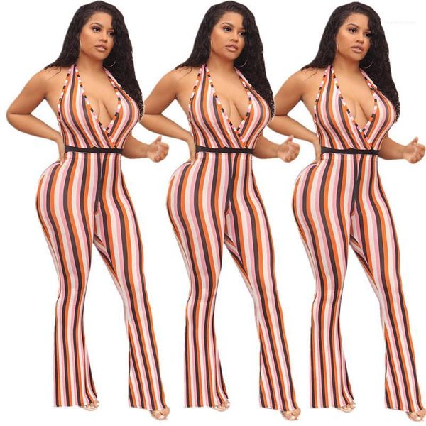 striped print jumpsuits halter skinny rompers sleeveless full length casual jumpsuits womens clothes women designer, Black;white
striped print jumpsuits halter skinny rompers sleeveless full length casual jumpsuits womens clothes women designer, Black;white